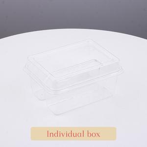Vente en gros de contenants à sandwich en stock emballage de boîtes en plastique rectangulaires à 2 compartiments boîtes à sandwich en <span class=keywords><strong>film</strong></span> PET avec couvercle - Product Image 5