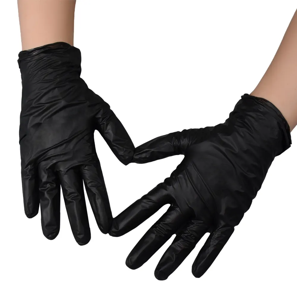Nitril pulver frei 4mil blauer Handschuh schwarz Einweg-Nitril-Einweg handschuhe für Frauen Hausarbeit