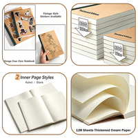 Carnet de notes A5 Premium en papier kraft épais de Malaisie, 256 pages, 80 g/m², papier crème ligné, pour étudiants