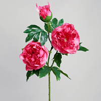 H-700 sentuhan asli bunga buatan kepala besar warna merah muda bunga lateks Peony melembapkan rasa tangan