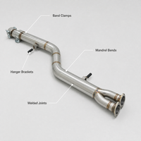 CSZ Exhaust Single Midpipe 304 Acier inoxydable 89mm pour BMW S55 M3 M4 F80 F82 3.0T Performance Tuning