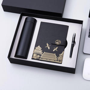 Colección Elite de Cuadernos, Bolígrafos y Termos de Arte Oriental, Diario con Grabado de Grulla y Pagoda en Oro Dorado, Caja de Regalo Diplomática, Venta al por Mayor - Product Image 4