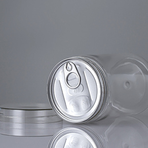 Sang Trọng Rõ Ràng Pet Nhựa Jar Với Dễ Dàng Mở Nắp Vít Kéo Vòng Snack Kẹo <span class=keywords><strong>Cookie</strong></span> Sô Cô La Lưu Trữ Lon - Product Image 5