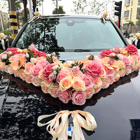 Décoration de voiture de mariage 2026 Big V, fleurs artificielles à ventouse, ensemble complet pour voiture de mariage, flotte de fleurs pour voiture
