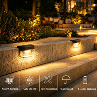 Lampes solaires pour terrasse à allumage et extinction automatiques, étanches, LED, lampes solaires pour clôture, marches, extérieur, sans câblage, pour rampe d'escalier, cour, jardin, décoration