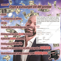 Yeni dijital A1 24 inç 60 cM 60 cm 3 4 kafaları I3200 rulodan ruloya Uvdtf Uv Dtf etiket baskı yazıcı laminar Uv Dtf ile