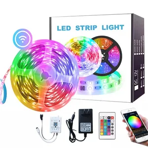 Lampu Strip LED Pintar 5050 RGB Strip Led dengan Remote Dimmable Wifi Strip Cahaya Tuya 5M 10M RGBW RGB + CW