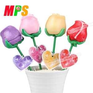 Rosa rossa 3D fiore forma di lecca lecca <span class=keywords><strong>dolce</strong></span> Halal san valentino fabbrica all'ingrosso di caramelle sapore fruttato in scatola di imballaggio - Product Image 5