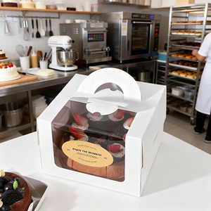 Boîte à gâteau d'anniversaire personnalisée de 4 pouces 16x16x12cm emballage en carton pour boulangeries artisanales cafés et service de traiteur - Product Image 3