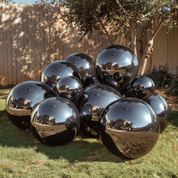 Boule miroir gonflable de couleur noire, réutilisable, grande bulle en PVC, ballons brillants