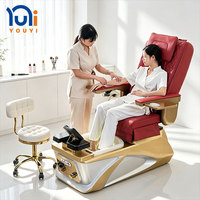 Fauteuil de pédicure en cuir PU de qualité supérieure, fauteuil de spa pour les pieds avec massage électrique inclinable pour les salons de manucure et pédicure