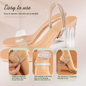 Tiras Elásticas de Strass para Sapatos com Fivela de Metal Ajustável e Antiderrapante para Mulheres, Ideais para Sandálias e Sapatos de Salto Alto - Product Image 1