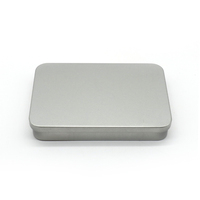 Boîte en fer blanc rectangulaire personnalisée de qualité supérieure avec couvercle à charnière pour papeterie et emballage cadeau