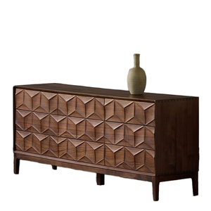 Aparador de nueve cajones de nogal, diseño creativo, moderno y minimalista, almacenamiento de madera maciza para muebles de comedor y sala de estar - Product Image 6