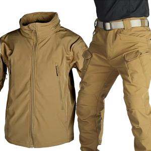 Traje Deportivo Táctico de Alta Calidad para Hombre, Estilo Soft-Shell, Impermeable, Transpirable, de Algodón Tejido para Otoño - Product Image 1