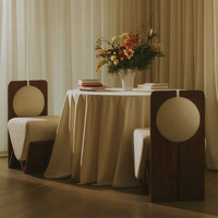 Chaise de salle à manger en bois massif de style nordique moderne avec revêtement en tissu pour hôtel, appartement, villa, restaurant