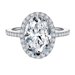 Bague de fiançailles en argent sterling S925 avec diamant à haute teneur en carbone, simulation de diamant moissanite, diamant surdimensionné de 4 carats - Product Image 5