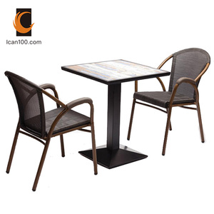 Moderno diseño de la venta caliente de bambú de Metal de hierro de jardín al aire libre uso sillones café Silla de comedor - Product Image 3