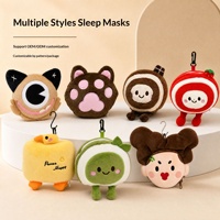 Masque pour les yeux en peluche de dessin animé et oreiller de voyage 2-en-1, rembourrage en coton PP, oreiller portable pour le bureau/les voyages, pour dormir en avion
