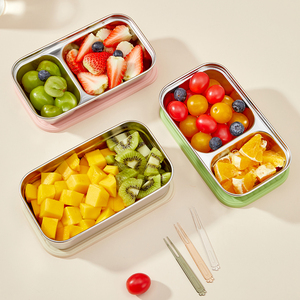 Portable Stainless Steel Fresh-keeping Box <strong>Food</strong> <strong>Container</strong> Multifunctional Refrigerator Storage Box <strong>Rectangular</strong> Lunch Box Bento - Product Image 3