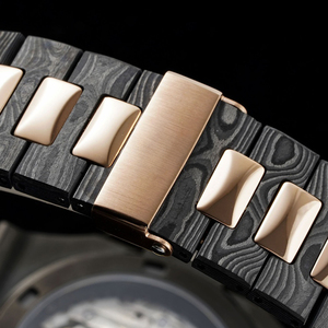 Reloj de Pulsera de Lujo 2026, Nuevo, Premium, con Detalles en Oro Rosa, Caja Octogonal de Fibra de Carbono, Esfera con Rayas Oscuras, Fecha Automática, Resistente al Agua - Product Image 5