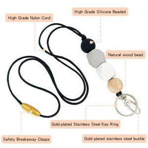 Wholesale Eco-friendly Personalized Pastel Silicone Beads Lanyard for <b>Nurse</b> Student Teacher ID Badge Gift with Custom Sizes - Product Image 3