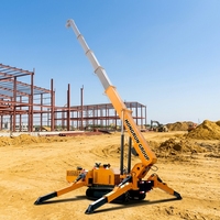 Grue araignée sur chenilles à haute capacité de levage, compacte et pliable, pour la rénovation intérieure et l'installation de toitures