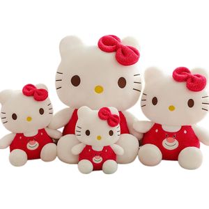 35-80cm merhaba KT kedi bebek yumuşak Kawaii kırmızı karikatür peluş yastık PP pamuk dolum hayvan oyuncak doğum günü toptan doldurulmuş oyuncaklar - Product Image 1