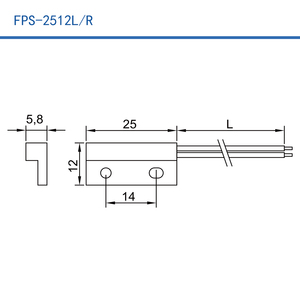 Sensor Magnético de Contacto para Puerta HKFAST FPS-2512L FPS-2512R con Cable UL1007 para Detección de Control de Acceso en Armarios y Gabinetes - Product Image 2
