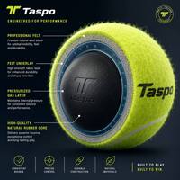 Balles de tennis d'entraînement Taspo à haute élasticité - Durabilité longue durée pour les entraînements en club et à l'école - Matériel écologique