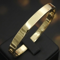 Bracelet CGB023 en or massif 18 carats, largeur 6,1 mm, bijou artisanal unique pour femmes, hommes, couples, bracelet à visser pour amoureux.