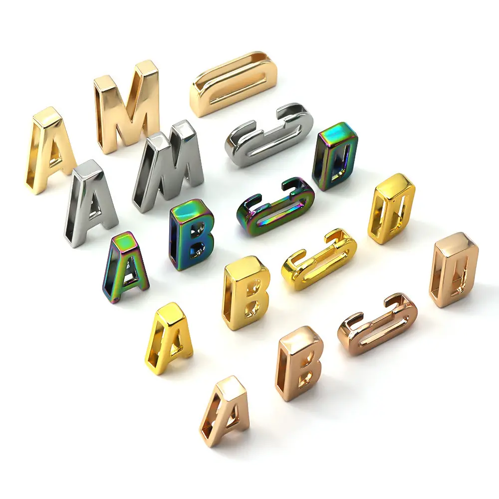 Custom 25 mm Zinc Alloy A-Z 26 Initial letter slides charms For DIY Bracelet Jewelry Alphabet beads Wristband Pet Keychain