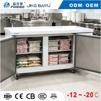 Plan de travail congélateur en acier inoxydable à congélation rapide grande capacité pour la restauration industrielle et le stockage de produits surgelés