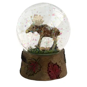 3D подставка с оленем, Кленовая основа, Канада, туристический сувенир, снежный шар из смолы, рождественские украшения для помещений