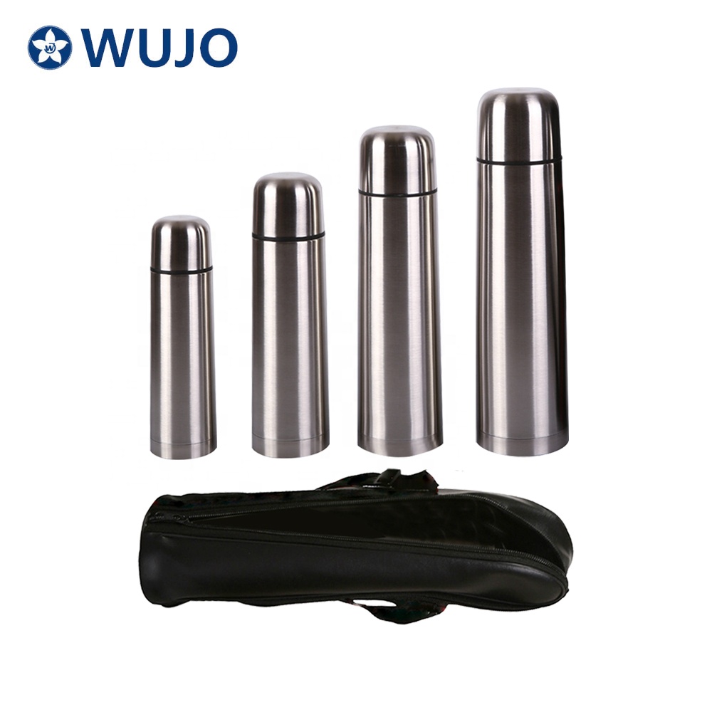 500ml Gift Bag 304 water bottle Stainless Steel Bullet Vacuum Flask Thermos with PU pouch