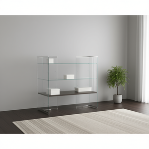 Vitrina Modular 123x80x H 140 Blanco Brillante de Doble Cara para Salón - Product Image 3