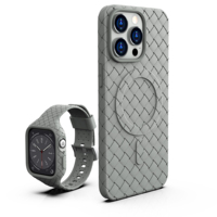 Coque de téléphone à motif tissé Offre Spéciale pour iPhone 16 15 Pro Max 14 13 12 11 Dissipation thermique d'aspiration magnétique couverture arrière respirante