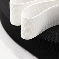 Vente en gros de bandes élastiques tricotées personnalisées 10mm-70mm Ceinture élastique en polyester de couleur blanche et noire pour sangle de vêtement
