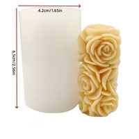 Silikonformen für Rosenkerzen Blumensäulen 3D-Kuchendekoration Valentinstag Rosen-Duftkerzen Eiswürfel