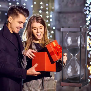 Decorative Wooden Base Metal <b>Hourglass</b> Sand <b>Timer</b> for Time Tracking Desk Office Home Ornament - Product Image 4