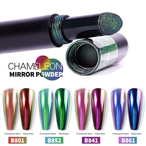 Poudre de paillettes ultra-fine effet miroir solide caméléon Phantom, stylo magique à coussin d'air pour nail art, outils de pointillage pour nail art - Product Image 4