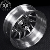 Velg Dually Tempa Kustom Viaol 10 Lubang Model Deep Dish Warna Silver Brushed Cocok untuk Truk Ford F450 F550 Ram 4500 5500 Heavy Duty