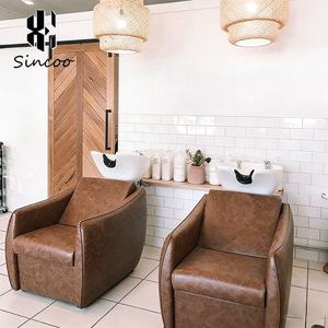 Manufacturer High-<b>end</b> Golden Basin Shampoo Chair Custom Leather High-density Sponge Leg Lift Shampoo <b>Bed</b> Chair for Hair Salon - Product Image 4