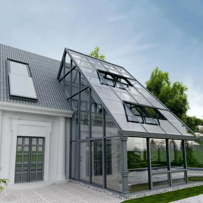 Ev kullanımı alüminyum kış bahçesi megasun solaryum veranda sunroomlar cam ev