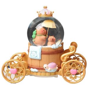 Popolare su Douyin: Carretto Kapibar Pula, Sfera di Cristallo, Carillon, Fiocchi di Neve, Luci Colorate, Sfera d'Acqua, per Studenti e Bambini - Product Image 5