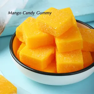 Personalizado Fábrica venda direta tailândia venda quente Açúcar Revestido 380g display caixa plástica jar Mango Flavored Soft Candy