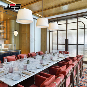 J2s hiện đại sang trọng nhà hàng đồ nội thất thiết lập với rắn bàn gỗ bọc ghế Booth chỗ ngồi chống xước kết thúc - Product Image 4