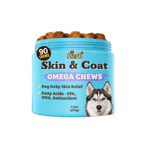 Golosinas Masticables Suaves para Perros con Alto Contenido de Proteínas para la Salud de la Piel y el Pelaje con Ácidos Grasos Omega para el Apoyo Inmunológico, Golosinas Suaves con Omega - Product Image 1