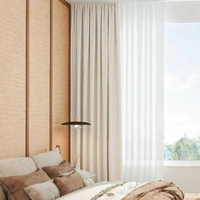 Cortinas Opacas Modernas de Poliéster Sólido con Pliegues Puntiagudos y Función Antipolvo para Ventanas de Piso a Techo - Personalizables