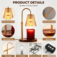 Lampe chauffe-bougie avec minuterie et variateur d'intensité, chauffe-bougie sans flamme pour bougies en pot, chauffe-cire réglable en hauteur